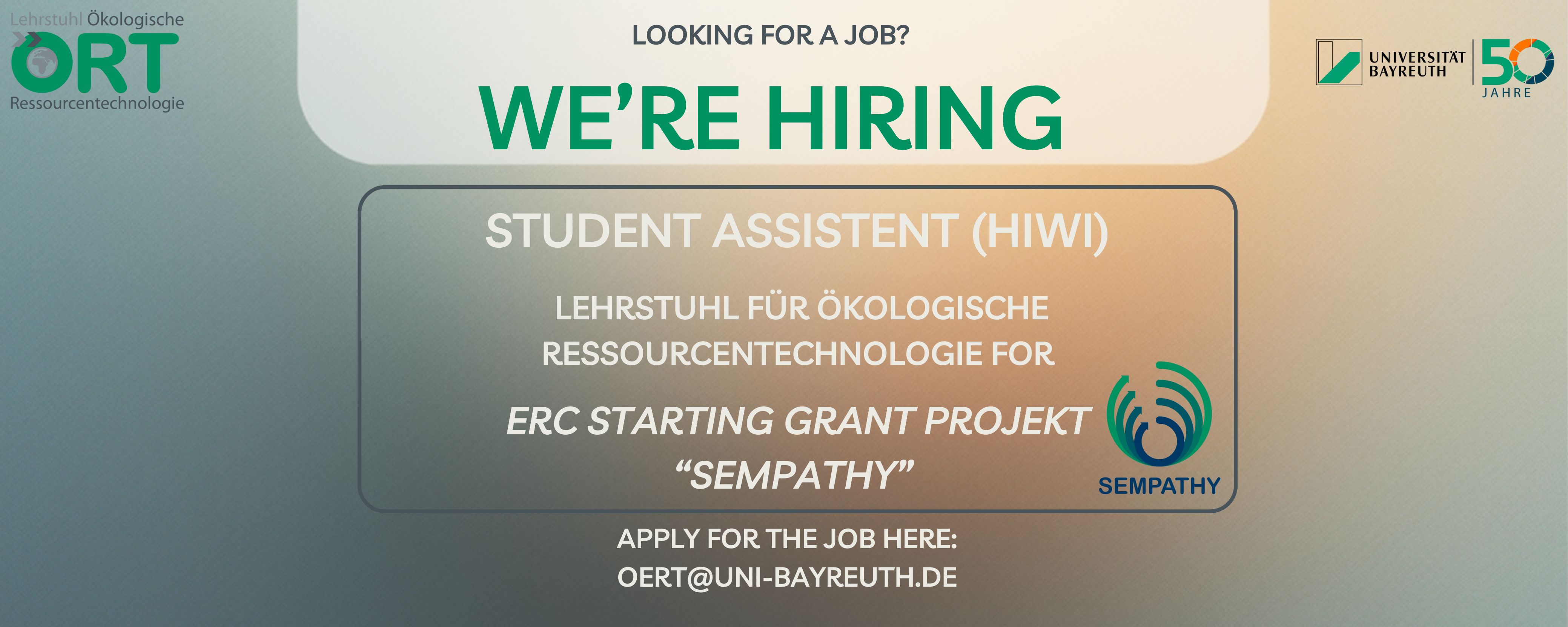Job Vacancy for student Assistent